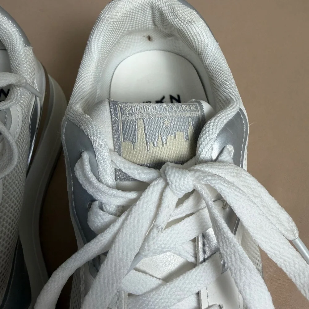 Zoo York Star White Metallic Silver Platform Sneakers Womens Size 9 NYC Low Top